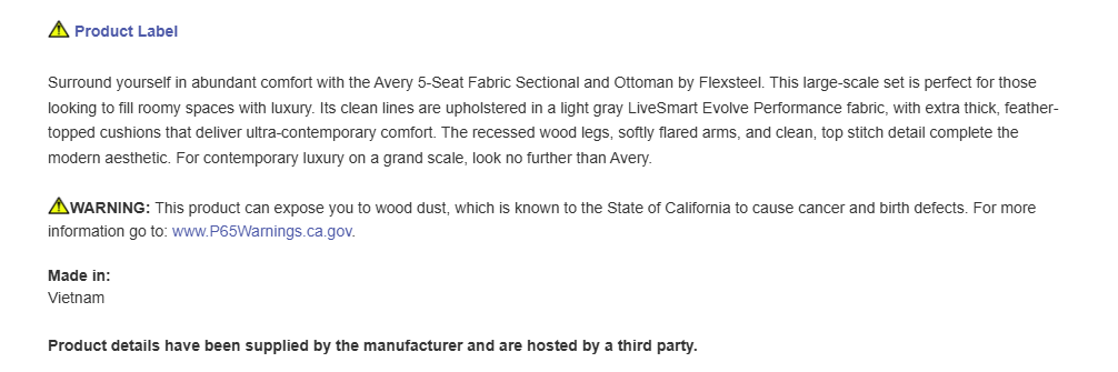Flexsteel Avery Fabric Sectional